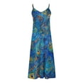 thumbnail image 4 of Casual Dresses for Women Summer Dresses For Women Print Sleeveless Round Neck Dress Casual Long Dresses B Multicolor S, 4 of 5