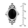 thumbnail image 4 of Bohemian Vintage Black Onyx Oval Statement .925 Silver Ring-9, 4 of 5