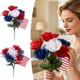 thumbnail image 7 of Patriotic Red White Blue Artificial Flower Bouquet 13.4" Floral Arrangement Indoor Outdoor Home Garden Porch Decor for 4th of July Memorial Day & Veterans Day, 7 of 7