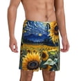 thumbnail image 2 of Pofeuu Starry Sky Sunflower Print Men's Soft Woven Elastic Waistband Sleep Pajama Short-XX-Large, 2 of 6