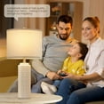thumbnail image 3 of 24.8" Modern Ceramic Bedside Lamp Set of 2, 3 Color Temperature&Bulbs Included - Farmhouse Nightstand Lamps for Living Room Bedroom End Table Office Entryway, 3 of 8
