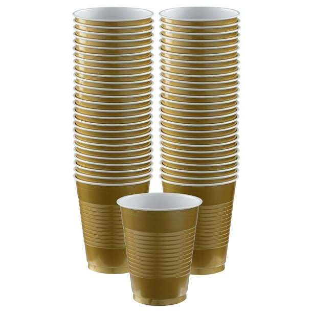 Gold Big Party Pack 16 oz. Plastic Cups (50)