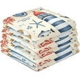 thumbnail image 7 of Nautical Lighthouse Jellyfish Tea Towels Set of 6 Watercolor Kitchen Dish Cloth with Hanging Loop, 18"x28"Lint-Free Absorbent Towel for Kitchen Drying Wiping and Cleaning, 7 of 7