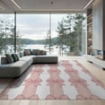 thumbnail image 2 of ODIKA 8'x10' Washable Area Rug Durable, Non-Slip Border Feminine Bowknot Alternating Stripes Round Pink for Living Room, Under Sectional, Family, 2 of 7
