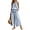 Blue, variant on Women's Gingham 2 Piece Set Outfits Sleeveless Ruffle Top Wide Leg Pants Casual Beach Loungewear