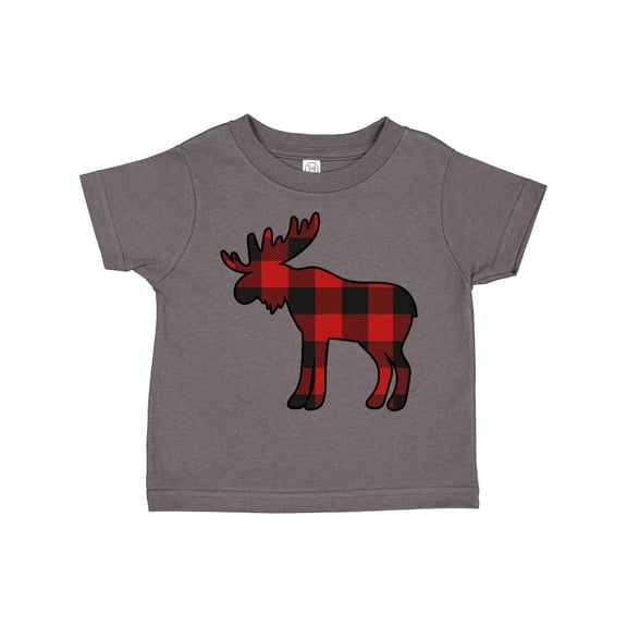 Inktastic Moose Silhouette Plaid Boys or Girls Toddler T-Shirt