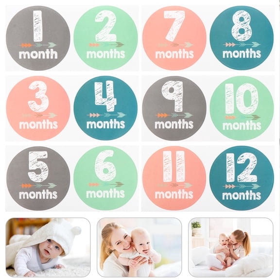 Raindrops 12-Pack Mixed Color Stickers for Expecting Moms Memory Capture and Photography Props