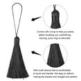 thumbnail image 3 of Unique Bargains 6.5' Silky Bookmark Tassels with Loop for DIY Craft Accessory, 20Pack Black, 3 of 5