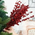 thumbnail image 5 of NOGIS 16 Pack Christmas Tree Picks Ornaments, Artificial Glitter Berry Stem Glittery Twigs Ornaments for Christmas Tree Decorations, Small Vase, Holiday, Wedding, Party Decorations (Red), 5 of 6