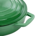 thumbnail image 5 of MegaChef 2 Quart Round Enameled Cast Iron Braiser Pan in Green, 5 of 6