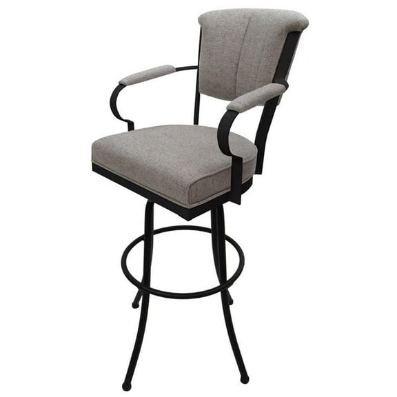Miami Extra Tall 34" Metal Bar Stool - Noam Base - Portwood Ash - Black