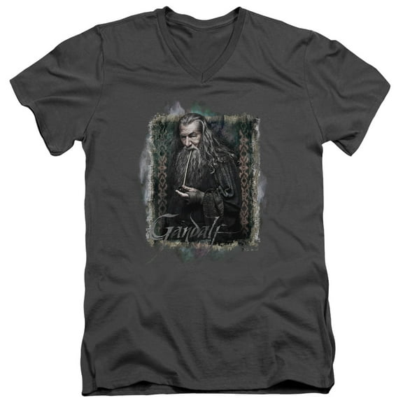 The Hobbit Gandalf S/S Adult V-Neck T-Shirt Charcoal
