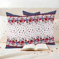 thumbnail image 3 of Red Blue Spring Floral Outdoor Waterproof Pillow Covers, Independence Day Navy Blue Stars Decorative Square Throw Pillowcase Sofa Cushion Sham for Patio/Couch/Chair, 20"x20" 2 Pack, 3 of 8