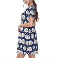 thumbnail image 2 of Disketp Cute Sheep With Star para Vestido de Manga Corta para Mujeres, Vestidos de Verano para Mujeres, Casual y Holgado para la Playa, 2 of 6