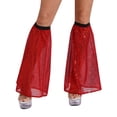 thumbnail image 3 of Raenseen Femmes Chauffe-Jambes à Paillettes Couvre-Jambes Chaussettes à Franges Rave Déguisement Costume de Fête Rouge Taille Unique, 3 of 7