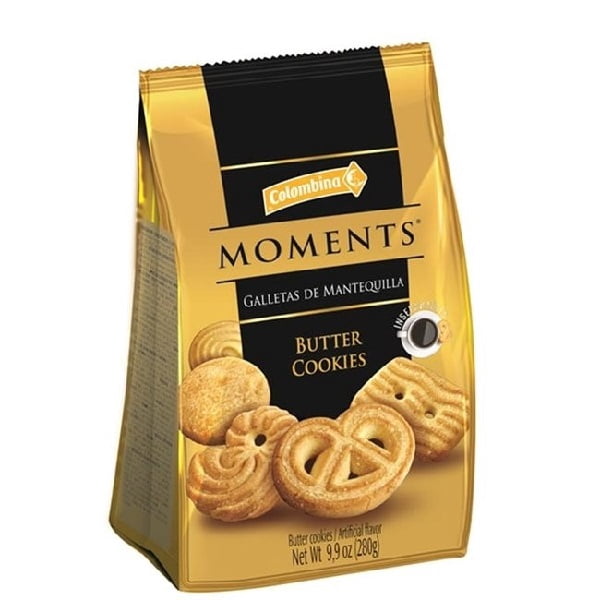 (3 pack) Colombina Moments Butter Cookies Gold 7oz