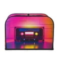 thumbnail image 2 of Lsque Neon Cassette Tape Print 4 Slice Toaster Cover , Kitchen Appliance Dustproof Protector , Toaster Protector Dustproof Kitchen Appliance Cover, 2 of 7