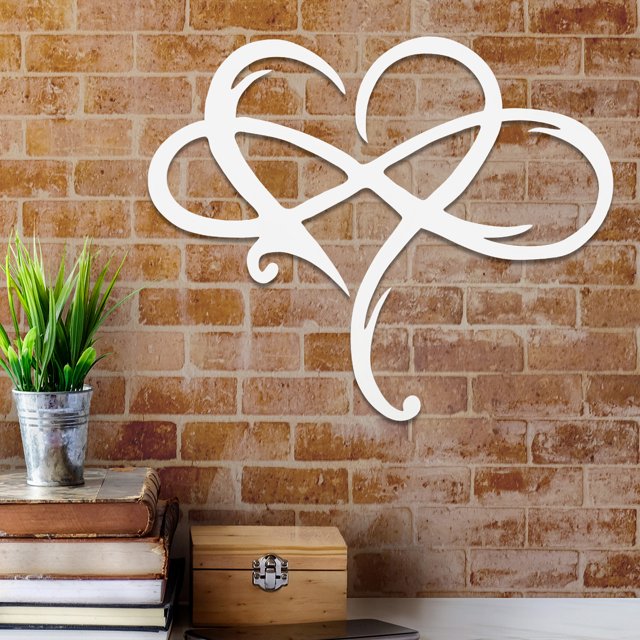 Decoración De Pared De Corazón Infinito, Decoración De Pared De Corazón Infinito Única, Placa De Signo De Amor, Adornos De Arte De Acero Recortados Para La Decoración De La Boda Del Hogar Muyoka Hogar