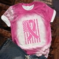 thumbnail image 2 of Luxalzxs Breast Cancer Awareness Shirts Women Pink Ribbon October Cancer Fighter T-Shirt Short Sleeve Round Neck Blouse Tops, 2 of 5