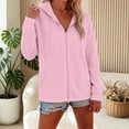 thumbnail image 5 of CAIVO Hoodies For Women Casual Zip Up Hoodie With Pockets Solid Color Long Sleeve Pullover Sweatshirt Vacation Tops, 5 of 6