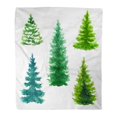 thumbnail image 1 of JSDART Flanelle Jeter Couverture Bleu Arbres à Feuilles Persistantes Clip Noël Sapin Nature Conifère Rural Doux pour Canapé Lit et Canapé 50x60 Pouces, 1 of 1
