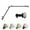 Black, variant on Central Design 4876-664-CORNER 0.812 in. Dia. Creola Corner Curtain Rod, Antique Brass - 66-120 in.
