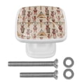 thumbnail image 1 of 4 Pieces Set Drawer Pulls Handle Square Wardrobe Cabinet Knobs with Stainless Steel Screws Furniture Kitchen Decor, 1 of 5