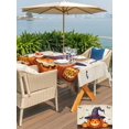 thumbnail image 4 of Outdoor Tablecloth with Umbrella Hole and Zipper, Halloween Rectangle Table Cloth 54x80 Inch Waterproof Tablecloth, Orange Fall Pumpkin Witch Hat Bat Beige Picnic Table Cover for Patio Camping, 4 of 7