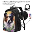 thumbnail image 2 of Honeii Colorful Flower Dog for Travel Laptop Backpack, Business Laptops Backpack with USB Charging Port, College High School Computer Bag for Men Women, 2 of 7
