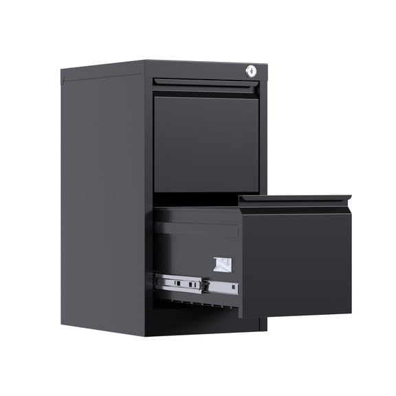 TEQIN 2 Drawer File Cabinet, File Cabinet With Lock Slim Metal Filing Cabinet, File Cabinets For Home Office,Under Desk Storage Cabinet For Letters/Legal/A4