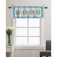 thumbnail image 3 of Ocean Sea Animal Red Crab Window Valances for Kitchen,Rod Pocket Valance Privacy Small Curtain,Blue Bubble Stripes in Floral Frame Window Treatment Drapes for Bedroom Laundry Room Farmhouse Home, 3 of 8
