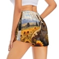 thumbnail image 3 of Bixox Women's Cute Corgi Sunflower pattern 2 in 1 Running Shorts - Lightweight Athletic Workout Gym Yoga Shorts Liner with Pockets - Small, 3 of 5
