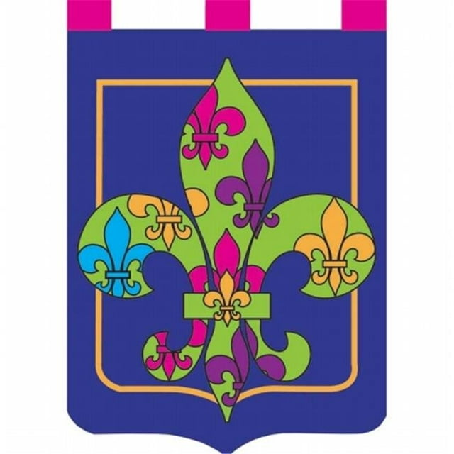 Jozie B 289 Multi Couleur Fleur de Lis Drapeau&44; Grand