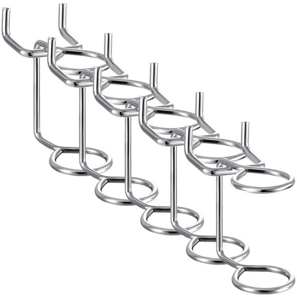 OUNONA 5pcs Peg Board Organizer Accessories Iron Silver Double-ring for Garage