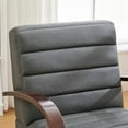 thumbnail image 4 of Modern Swivel Accent Chair with  Upholstery and Solid Wood Armrests, Cozy Lounge Chair for Any Space，Gray, 4 of 11
