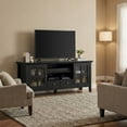 thumbnail image 3 of Acadian 60 inch Wide Solid Wood Transitional TV Stand in Black For TVs up to 65 inches, 3 of 14