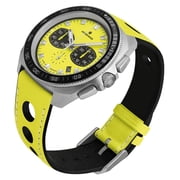 Limited Edition Junghans 1972 Chronoscope FIS Lemon Chronograph Stainless Steel Yellow Dial Yellow Leather Strap Interchangeable Black Leather Strap Date Quartz Mens Watch 41/4369.00