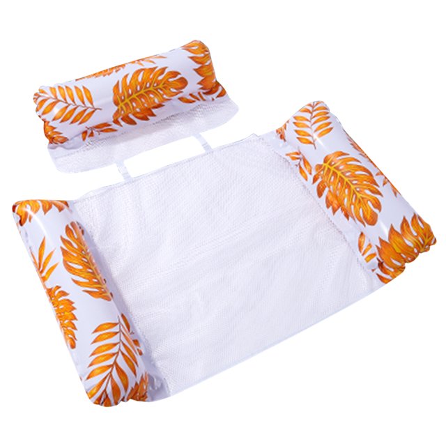 Manta Flotante Ocio Multifuncional Manta Flotante Inflable Natación Y Juguete Acuático Tumbona Plegable (hojas Color Naranja Degradado Tres Tubos Desmontables)