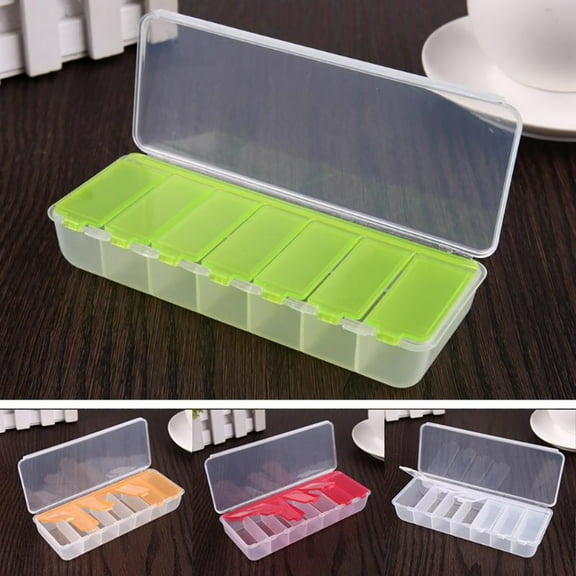 Leaveforme Portable 7 Compartments Travel Pill Box Medicine Drug Storage Container Case