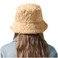 thumbnail image 3 of Luxalzxs Winter Warm Bucket Hat Faux Fur Fluffy Fisherman Cap for Women Solid Color Thickened Basin Hat, 3 of 4