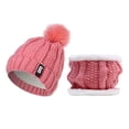 thumbnail image 2 of Bufanda de punto para mujer Conjunto de gorro Invierno Cálido Venonat Gorros Bufandas Rosado Zulema Gorro con pompones, 2 of 6