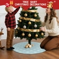 thumbnail image 5 of 30 Inch Christmas Tree Skirt – Velvet Plush Tree Mat, Soft Thickened Polyester with Red Ties, Single-Sided Printing, Available in 30in/36in/48in, Perfect for Holiday Xmas Tree Decoration, 5 of 7