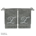 thumbnail image 3 of Monogrammed Washcloth Towel, Personalized Gift, 13x13 Inches - Set of 2 - Silver Script Embroidered Towel - Extra Absorbent 100% Turkish Cotton - Soft Terry Finish - Initial Z Gray, 3 of 3