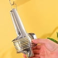 thumbnail image 6 of TaTaai 2Pcs Tomato Slicer Lemon Cutter Multipurpose Handheld Round Fruit Tongs Stainless Steel Onion Holder Easy Slicing Kiwi Fruits & Vegetable Tools Kitchen Cutting Aid Gadgets Tool, 6 of 7