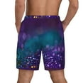 thumbnail image 3 of Kdxio Purple And Green Glitter Print Men'S Swim Trunks With Compression Liner 7 Inch Inseam Quick Dry Swim Shorts, 3 of 7