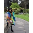thumbnail image 4 of Soft Fleece Ruana Blanket Wrap Cozy Shawl Color Block Rainbow, 4 of 4