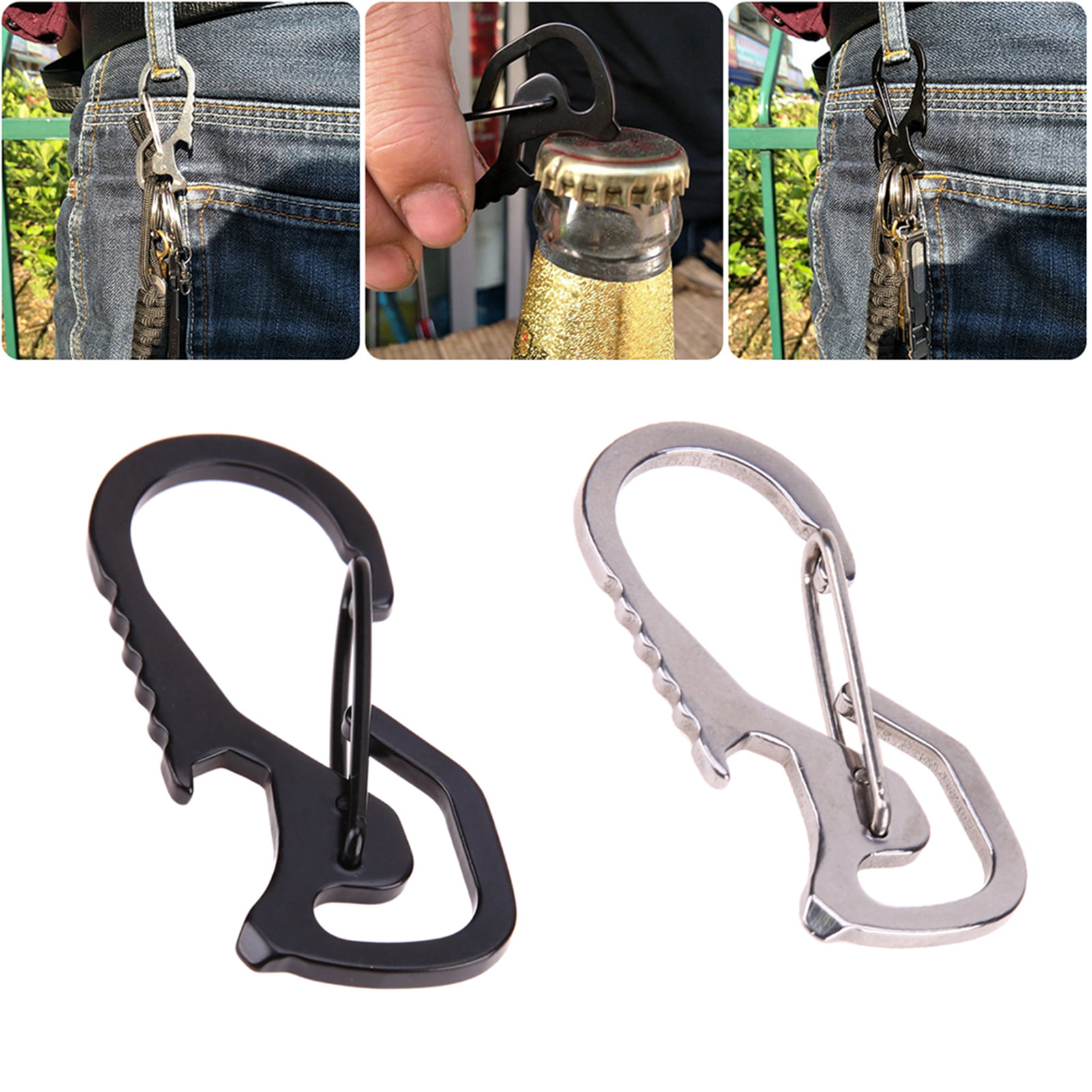 Metal Keychain Wallets Keys Chain Organizer Bottle Opener Outdoor Camp Tools 
