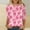 Pink, variant on VgaVtl Tee Shirts for Women Plus Size Pink Valentines 3/4 Sleeve Womens Tops Floral Basic Loose Festivals Leisure Tops