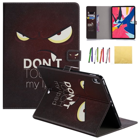 New iPad Pro 11 2018 Case, Allytech PU Leather Flip Foilo Stand Case Cover with Credit Card Slots & Strong Magnetic Claspp for Apple iPad Pro 11" 2018 Model, Don't Touch Me