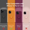 thumbnail image 6 of for iPhone 13 Pro Case,[with Ring Stand][Support Magnetic Car Mount] [Anti-Scratch Microfiber Lining] Slim Shockproof Silicone Phone Case for iPhone 13 Pro 6.1 Inch-Bright Orange, 6 of 14